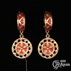 Клипсы с цветной эмалью Yves Saint Laurent